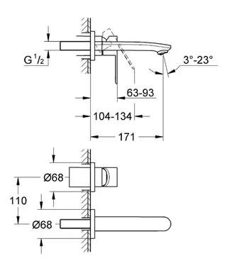 Grohe - Eurostyle Cosmopolitan - Mosdó csaptelep - 19571002 – 2. kép
