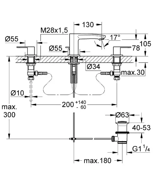 Grohe - Eurostyle Cosmopolitan - Mosdó csaptelep - 20208002 – 2. kép