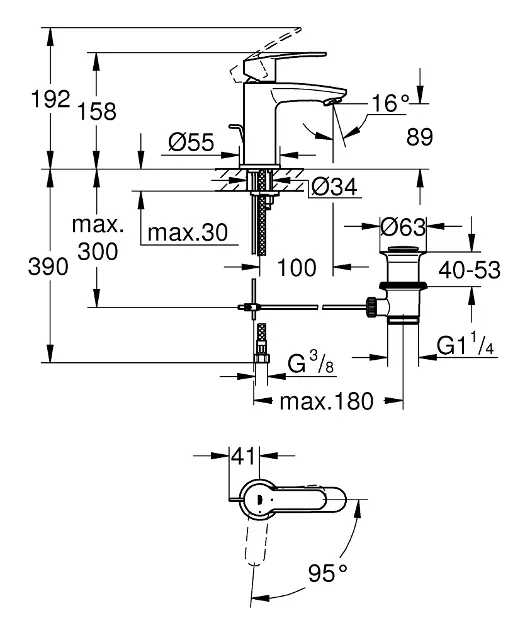 Grohe - Eurostyle Cosmopolitan - Mosdó csaptelep - 2338720E – 2. kép