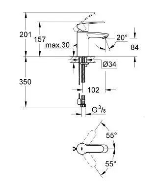 Grohe - Eurostyle Cosmopolitan - Mosdó csaptelep - 3355720E – 2. kép