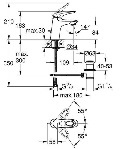 Grohe - Eurostyle - Mosdó csaptelep - 23564003 – 2. kép