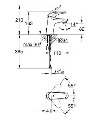 Grohe - Eurostyle - Mosdó csaptelep - 23713003 – 2. kép