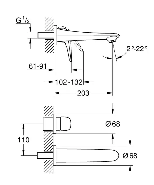 Grohe - Eurostyle - Mosdó csaptelep - 29097003 – 2. kép