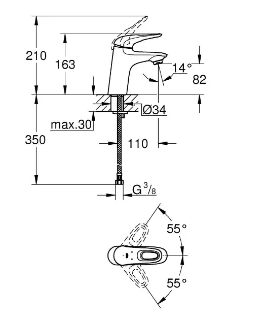 Grohe - Eurostyle - Mosdó csaptelep - 32468003 – 2. kép