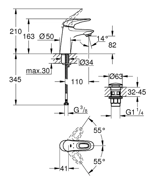 Grohe - Eurostyle New - Mosdó csaptelep - 23929003 – 2. kép