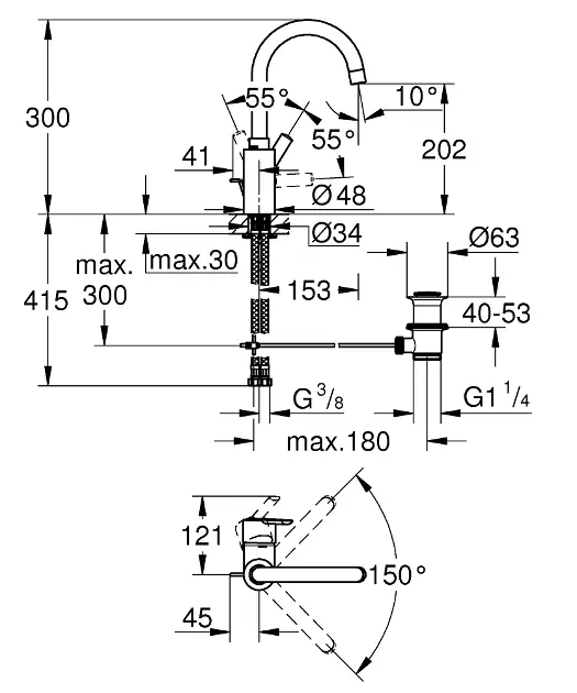 Grohe - Feel - Mosdó csaptelep - 32723001 – 2. kép
