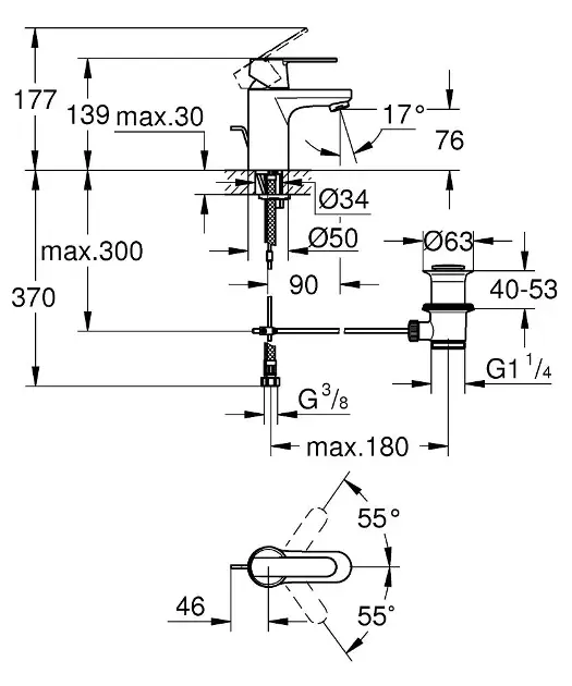 Grohe - Get - Mosdó csaptelep - 32883000 – 2. kép