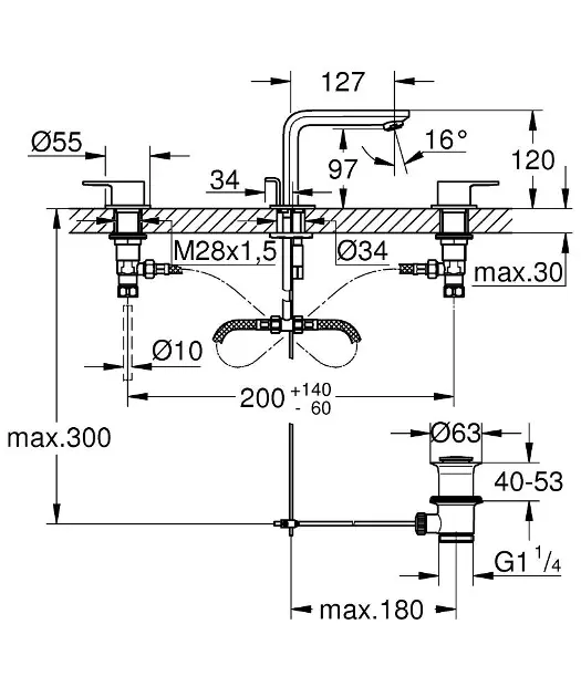 Grohe - Lineare - Mosdó csaptelep - 20304AL1 – 2. kép