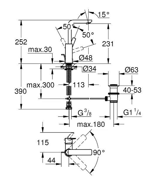 Grohe - Lineare - Mosdó csaptelep - 23296001 – 2. kép