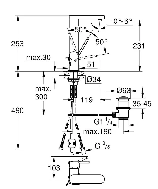 Grohe - Plus - Mosdó csaptelep - 23843003 – 2. kép
