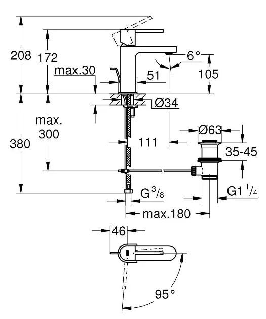 Grohe - Plus - Mosdó csaptelep - 23870003 – 2. kép