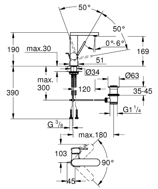 Grohe - Plus - Mosdó csaptelep - 23871AL3 – 2. kép