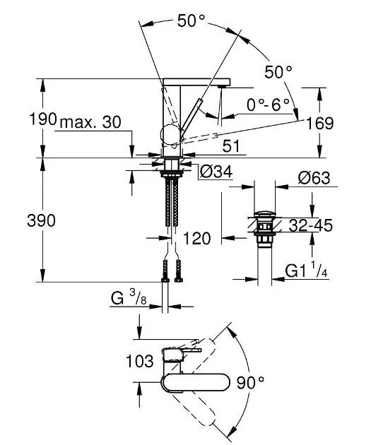 Grohe - Plus - Mosdó csaptelep - 23872003 – 2. kép