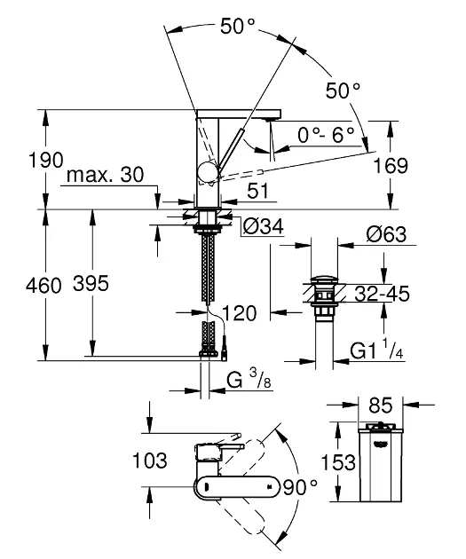 Grohe - Plus - Mosdó csaptelep - 23958DC3 – 2. kép