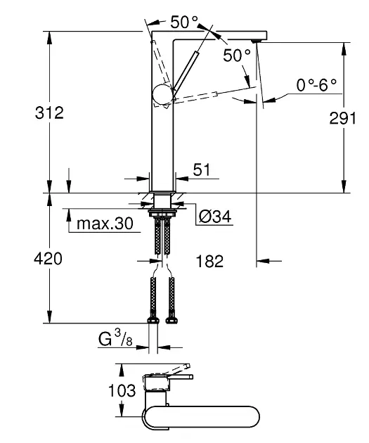 Grohe - Plus - Mosdó csaptelep - 32618AL3 – 2. kép
