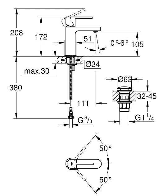 Grohe - Plus - Mosdó csaptelep - 33163003 – 2. kép