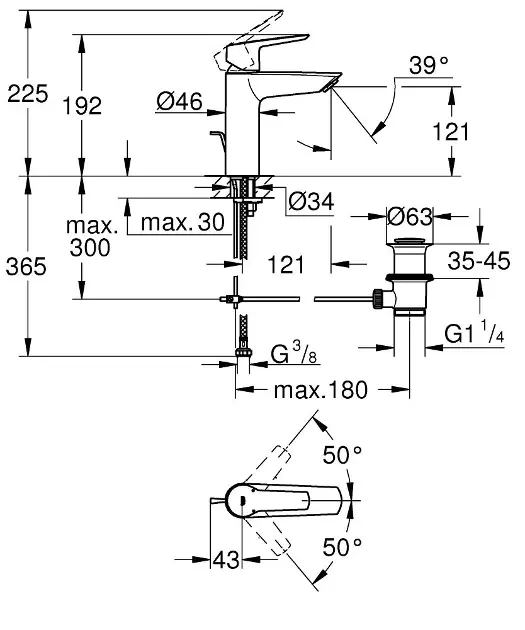 Grohe - QuickFix Start - Mosdó csaptelep - 23455002 – 2. kép