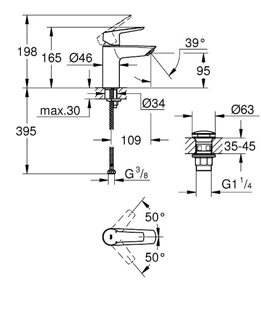 Grohe - QuickFix Start - Mosdó csaptelep - 235502432 – 2. kép