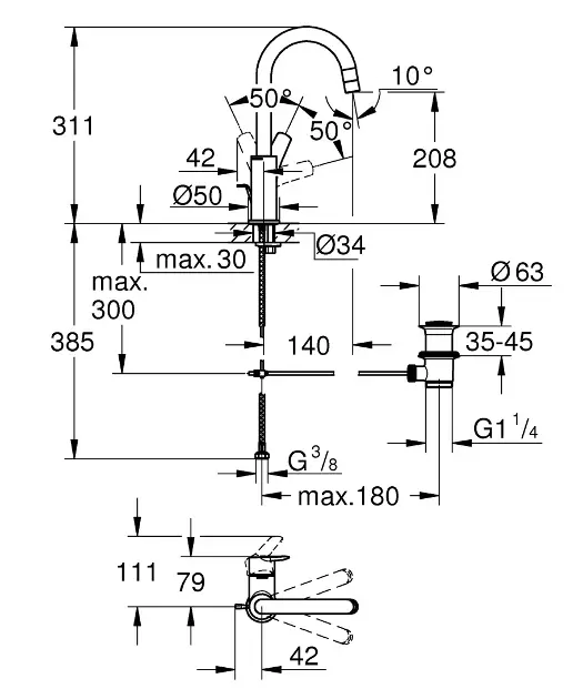 Grohe - QuickFix Start - Mosdó csaptelep - 24203002 – 2. kép
