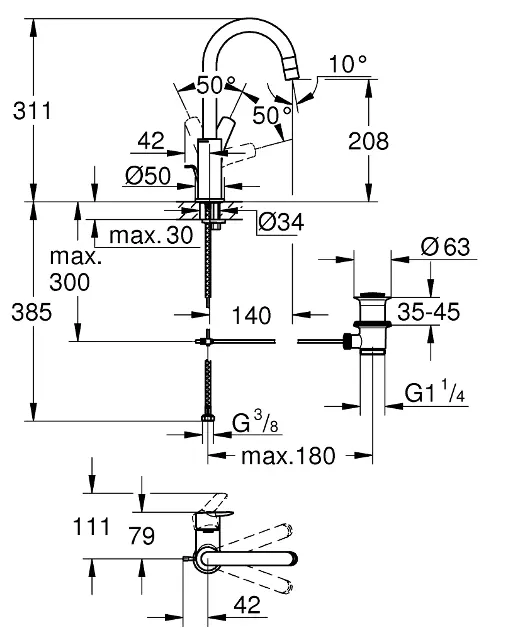 Grohe - QuickFix Start - Mosdó csaptelep - 242032432 – 2. kép
