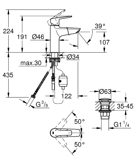Grohe - QuickFix Start - Mosdó csaptelep - 24205003 – 2. kép