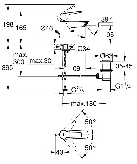 Grohe - QuickFix Start - Mosdó csaptelep - 24209002 – 2. kép