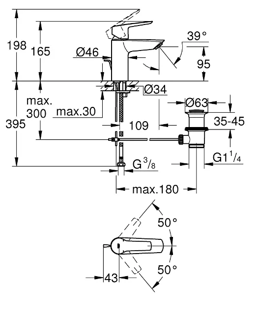 Grohe - QuickFix Start - Mosdó csaptelep - 242092432 – 2. kép