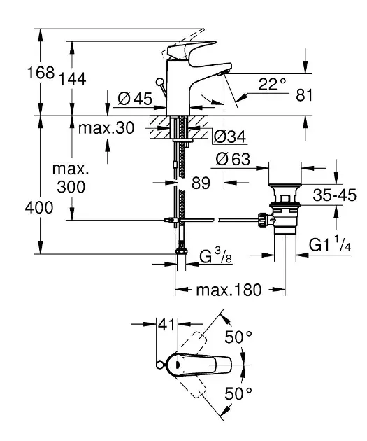 Grohe - Start Flow - Mosdó csaptelep - 23809000 – 2. kép