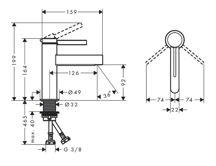 Hansgrohe - Finoris - Mosdó csaptelep - 76010700 – 2. kép