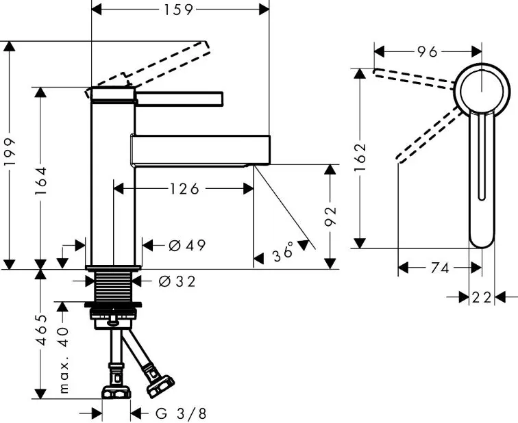 Hansgrohe - Finoris - Mosdó csaptelep - 76012340 – 2. kép