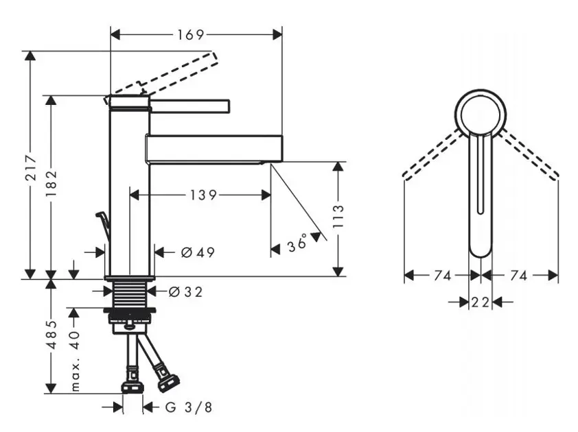 Hansgrohe - Finoris - Mosdó csaptelep - 76020700 – 2. kép
