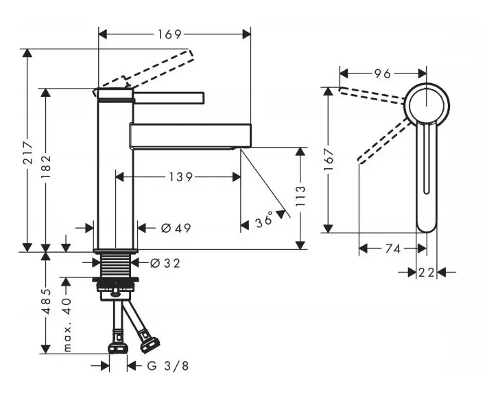 Hansgrohe - Finoris - Mosdó csaptelep - 76024000 – 2. kép
