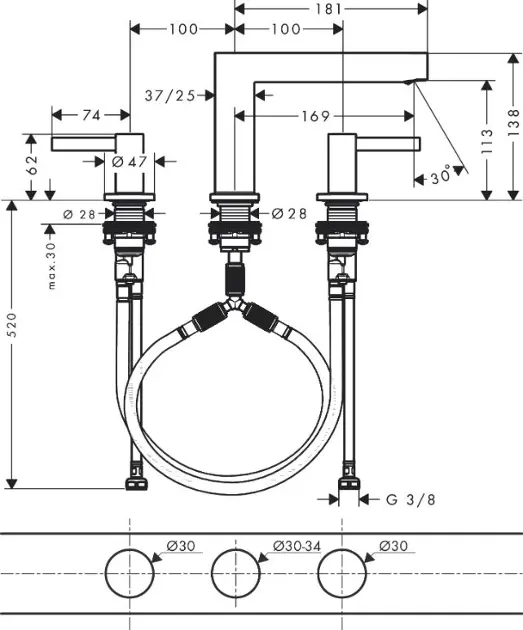 Hansgrohe - Finoris - Mosdó csaptelep - 76033140 – 2. kép