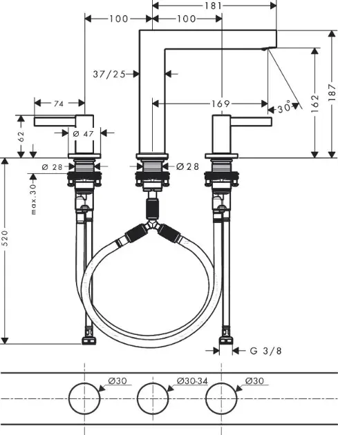 Hansgrohe - Finoris - Mosdó csaptelep - 76034140 – 2. kép
