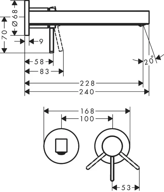 Hansgrohe - Finoris - Mosdó csaptelep - 76050700 – 2. kép