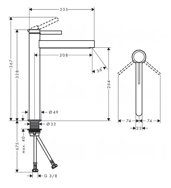 Hansgrohe - Finoris - Mosdó csaptelep - 76070670 – 2. kép