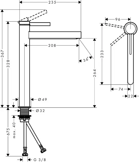 Hansgrohe - Finoris - Mosdó csaptelep - 76072700 – 2. kép