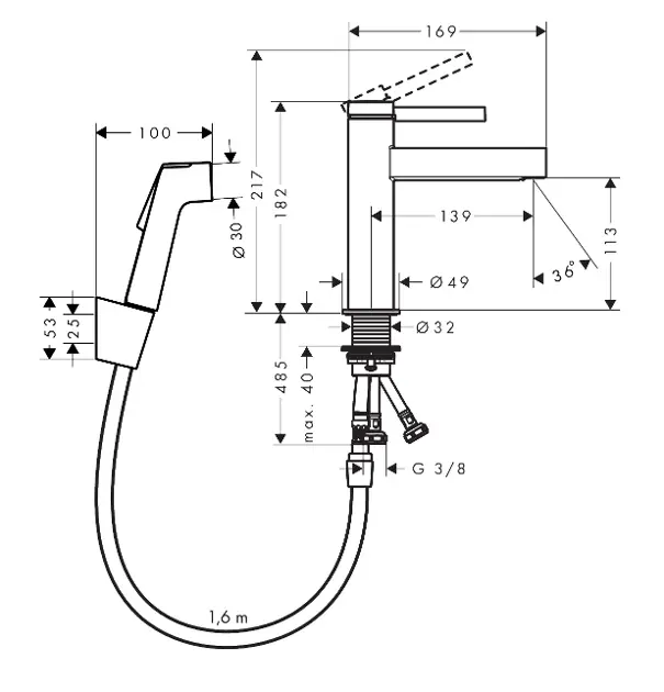 Hansgrohe - Finoris - Mosdó csaptelep - 76210140 – 2. kép