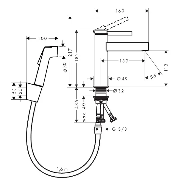 Hansgrohe - Finoris - Mosdó csaptelep - 76210340 – 2. kép