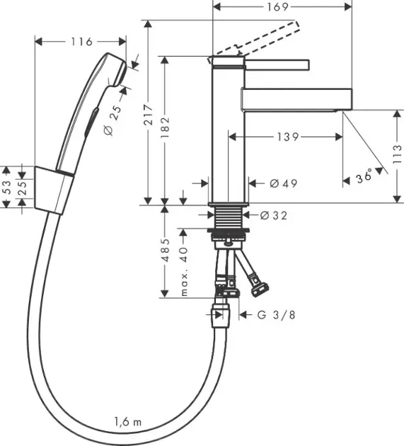 Hansgrohe - Finoris - Mosdó csaptelep - 76210670 – 2. kép