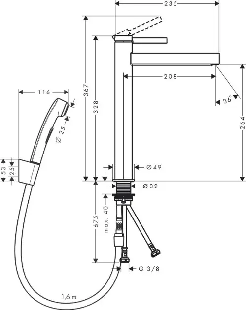 Hansgrohe - Finoris - Mosdó csaptelep - 76220000 – 2. kép