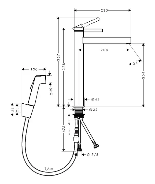 Hansgrohe - Finoris - Mosdó csaptelep - 76220340 – 2. kép
