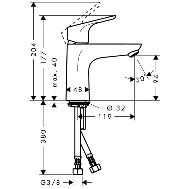Hansgrohe - Focus E2 - Mosdó csaptelep - 31513000 – 2. kép
