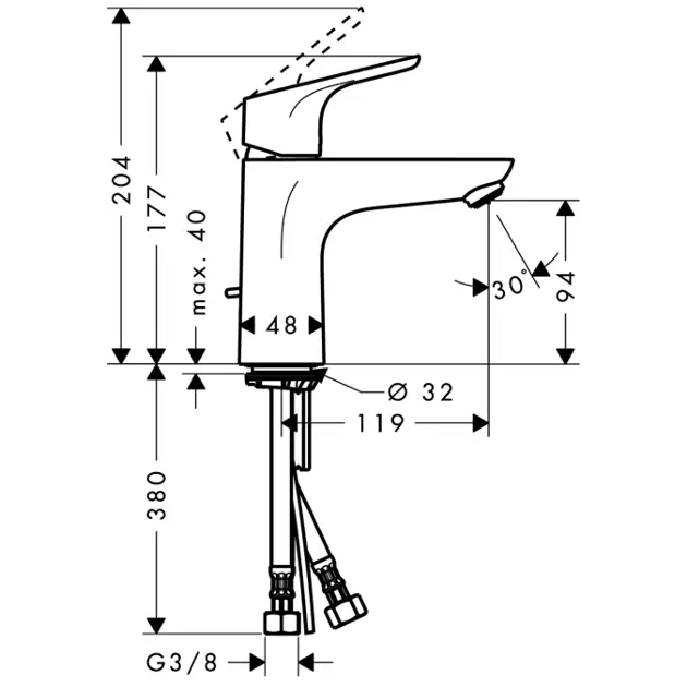 Hansgrohe - Focus E2 - Mosdó csaptelep - 31621000 – 2. kép