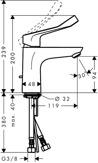 Hansgrohe - Focus E2 - Mosdó csaptelep - 31911000 – 2. kép
