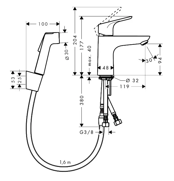 Hansgrohe - Focus E2 - Mosdó csaptelep - 31927000 – 2. kép