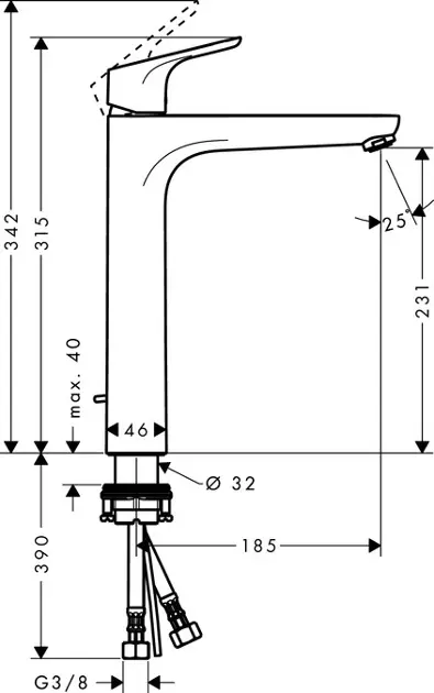 Hansgrohe - Focus - Mosdó csaptelep - 31531000 – 2. kép