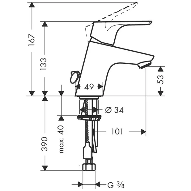Hansgrohe - Focus - Mosdó csaptelep - 31732000 – 2. kép