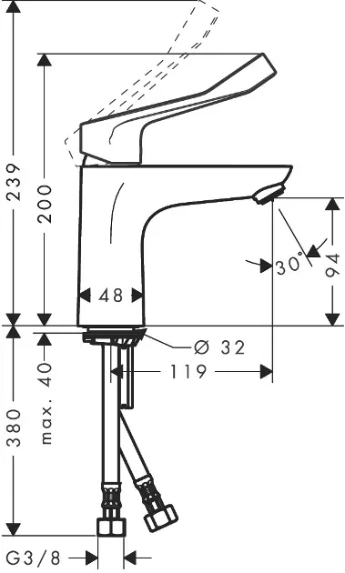 Hansgrohe - Focus - Mosdó csaptelep - 31915000 – 2. kép