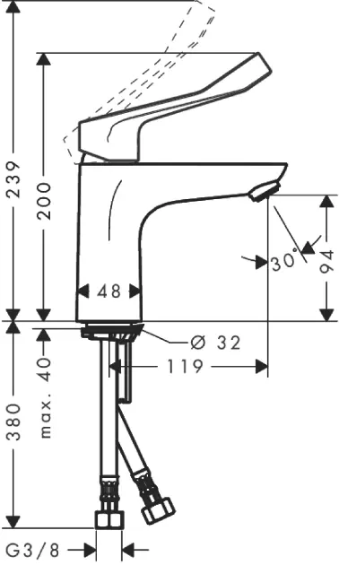 Hansgrohe - Focus - Mosdó csaptelep - 31917000 – 2. kép
